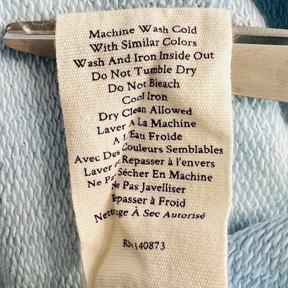 LoveShackFancy Kirby Cropped Tie Dye Hoodie Sweatshirt Pale Blue Size S - Picture 14 of 14